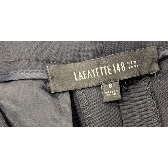 Lafayette 148 New York Contemporary Stretch Menswear Navy Pants Size 8 - Picture 5 of 9